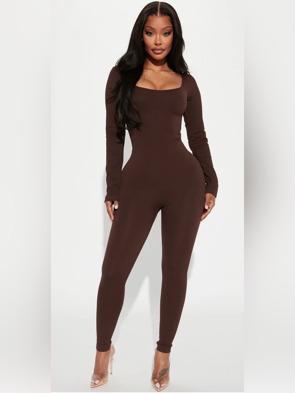 Serena seamless jumpsuit chocolate sz Small